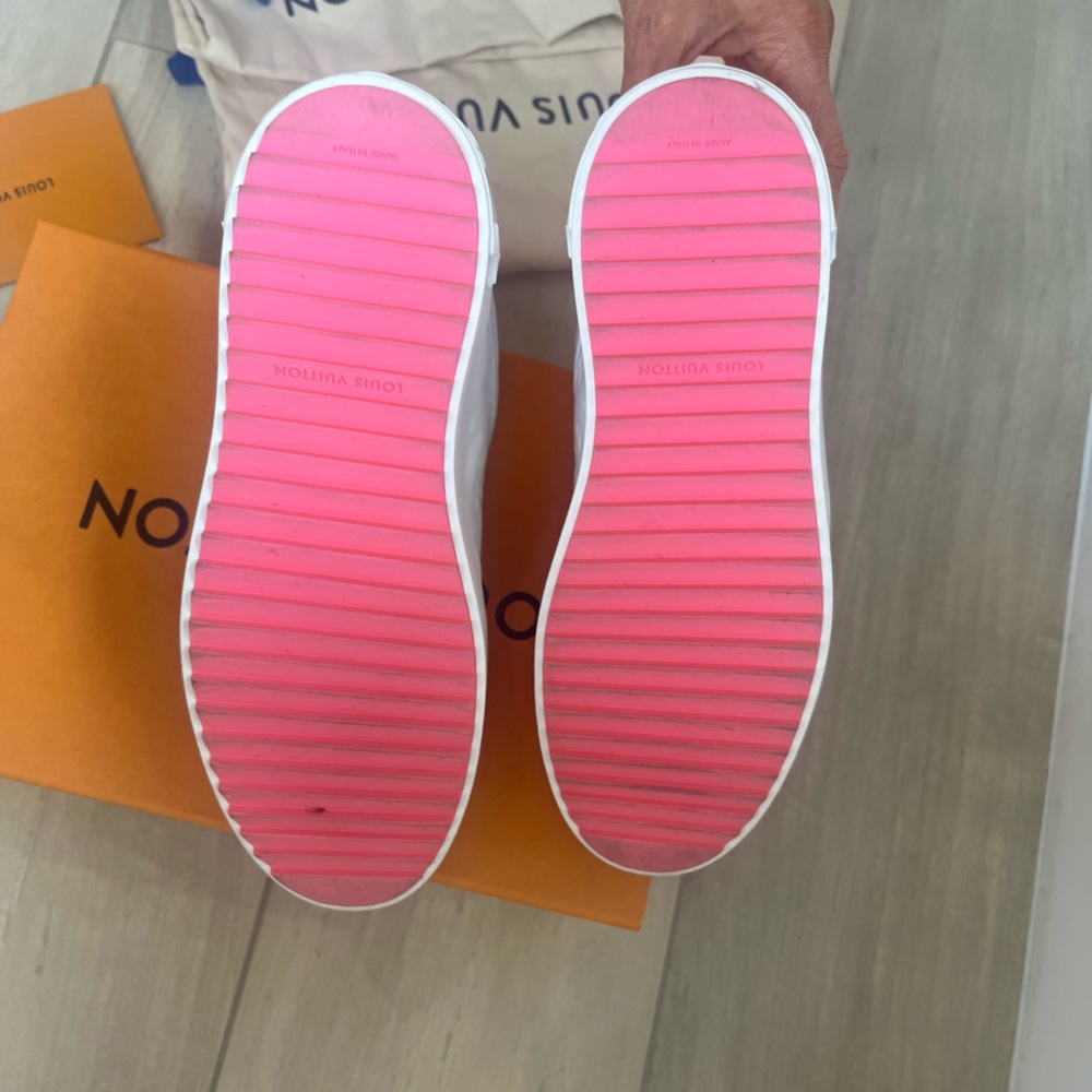 Louis Vuitton Women's Sneakers in Pink and White - Picture 8 of 11